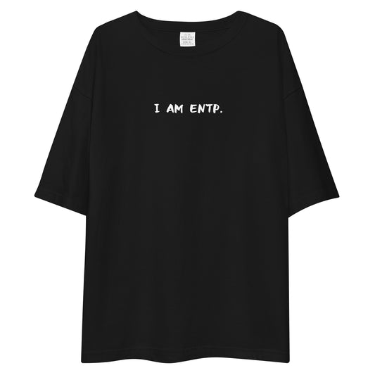 「I AM ENTP」ビッグシルエットTシャツ (黒/横)