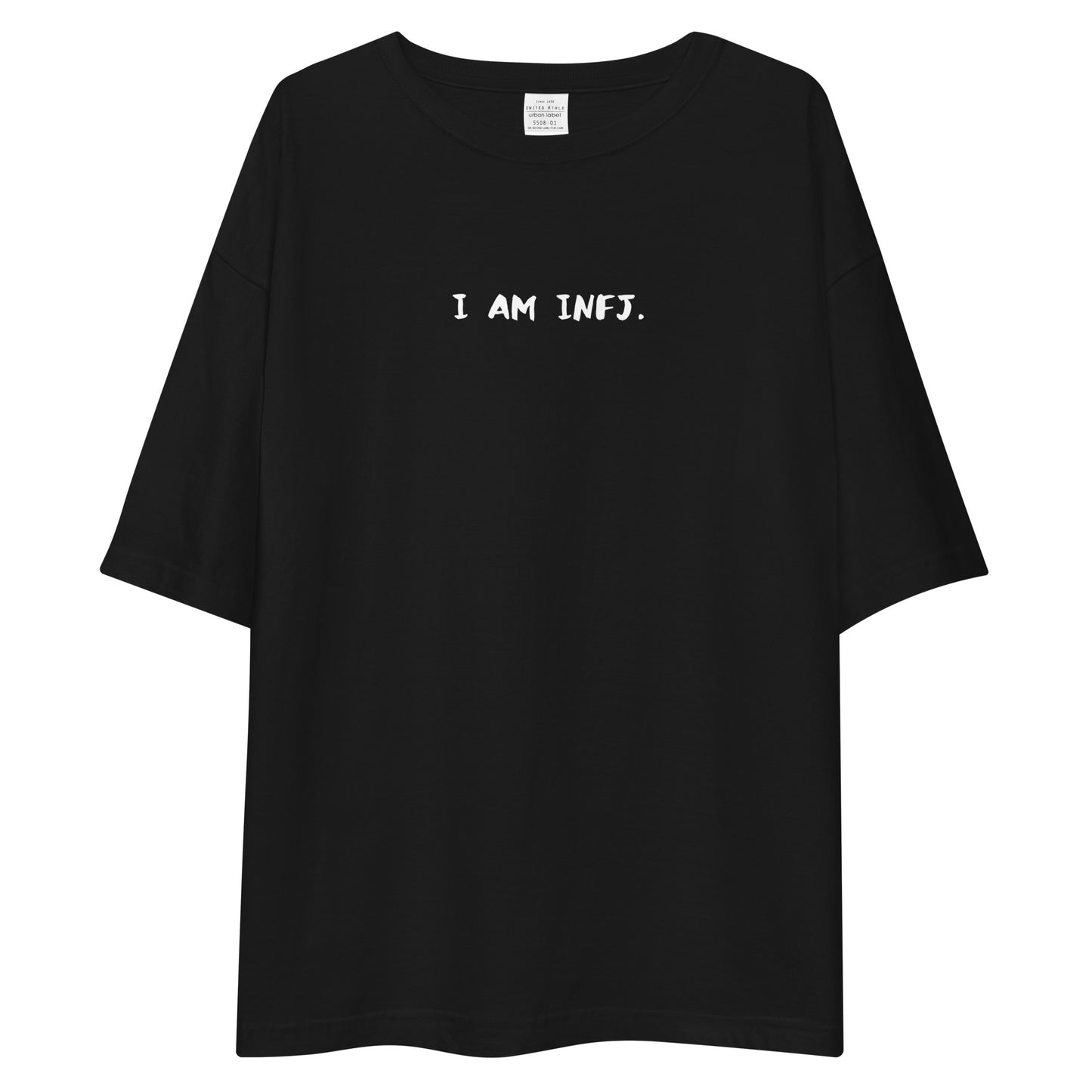 「I AM INFJ」ビッグシルエットTシャツ (黒/横)