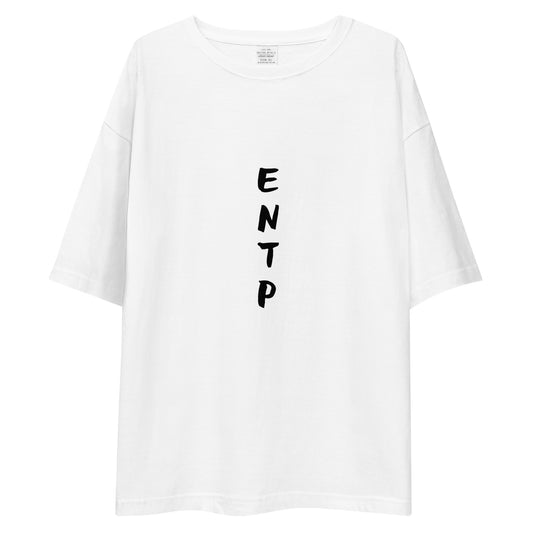 「ENTP」ビッグシルエットTシャツ (白/縦)