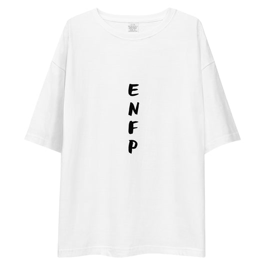 「ENFP」ビッグシルエットTシャツ (白/縦)
