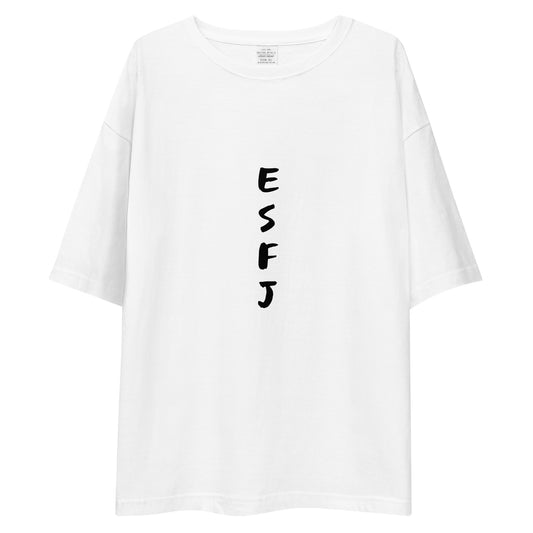 「ESFJ」ビッグシルエットTシャツ (白/縦)