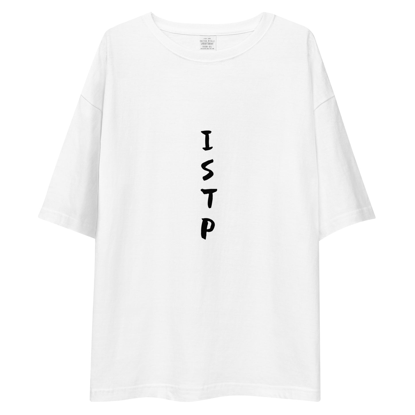 「ISTP」ビッグシルエットTシャツ (白/縦)