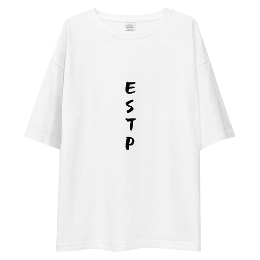 「ESTP」ビッグシルエットTシャツ (白/縦)