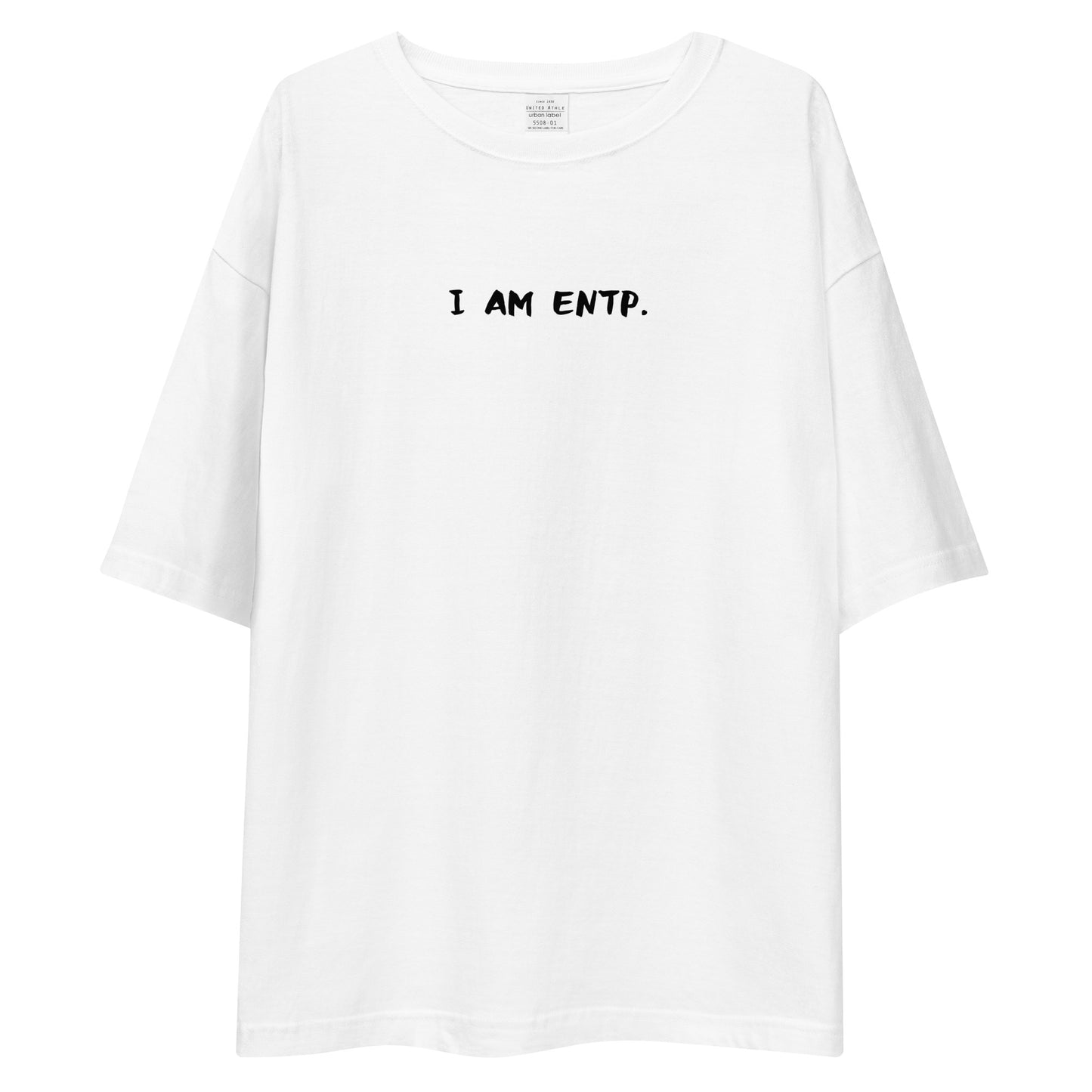 「I AM ENTP」ビッグシルエットTシャツ (白/横)