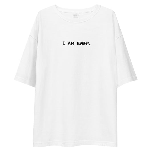 「I AM ENFP」ビッグシルエットTシャツ (白/横)